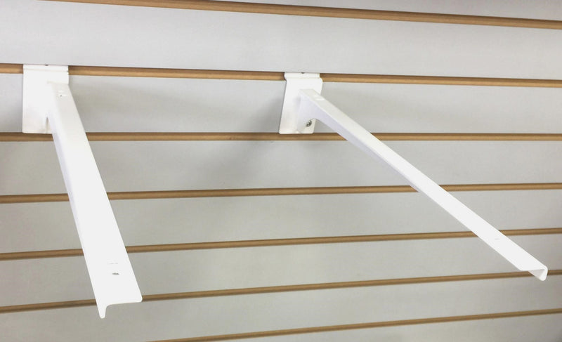 Metal Chrome White Color Shelf Slat Wall Hook For Glass Bracket and Supermarket Display (L/R)
