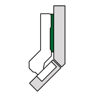 TIOMOS 110/45° Self-close inset Hinge Dowel press fitting (F045138482)