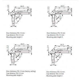 TIOMOS Pie-cut Corner Hinge Dowel press fitting (F045138518)