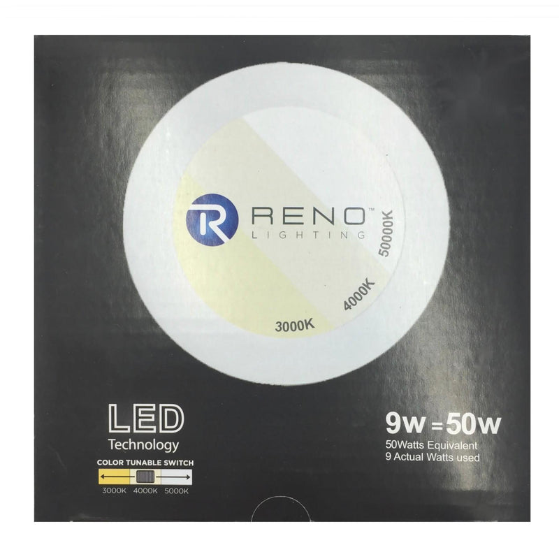RENO Lighting: LED LED Disc Recessed Potlight 4″ 9W, 3000K/4000K/5000K(Multi CCT)