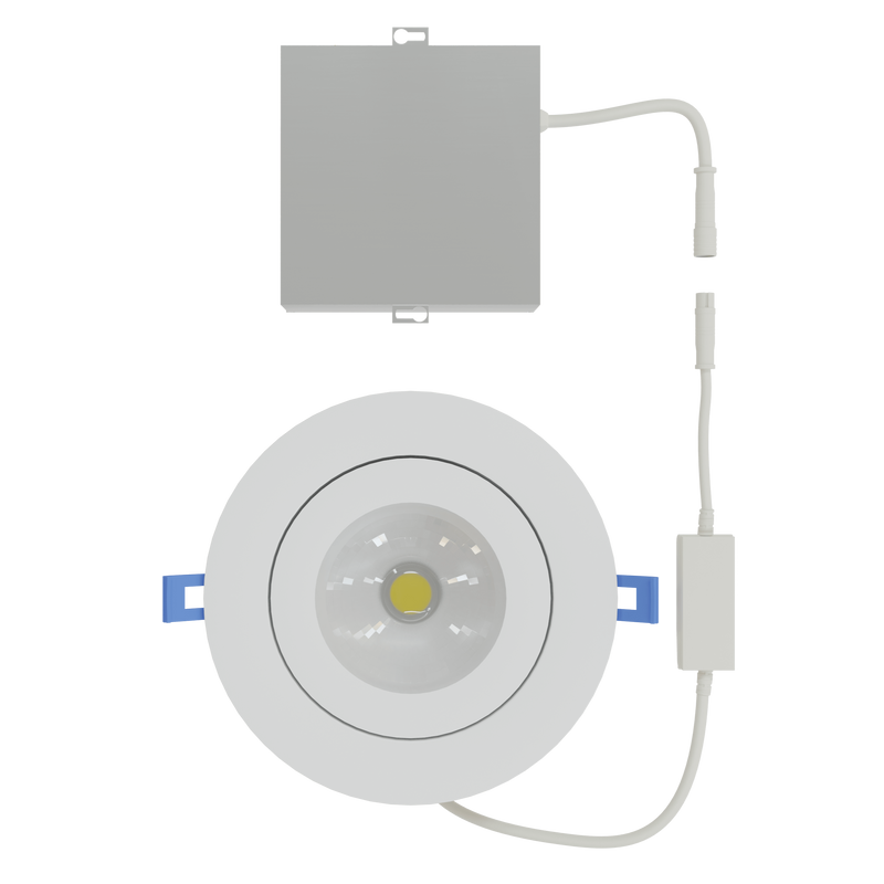 RENO Lighting: LED Floating Gimbal Potlight 4″ , 9W- 3000K/4000K/5000K Multi CCT