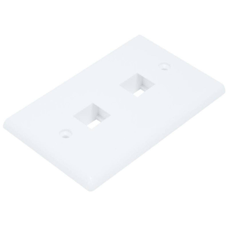 Monoprice Wall Plate for Keystone, 2 Hole - White (WPK-2 WH)