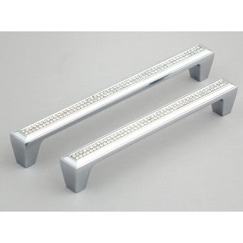 H-68141 Sparkling Two Rows of  Crystals with Chrome Plated Base (2 Size Available)
