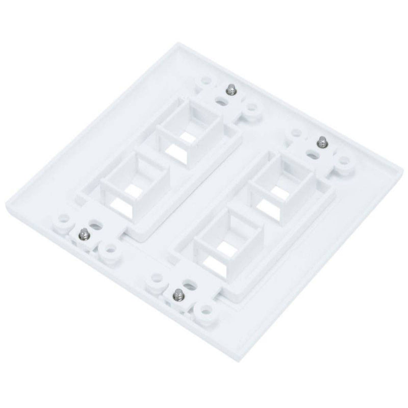 Monoprice 2-Gang Wall Plate for Keystone, 4 Hole - White (WPK2-4 WH)