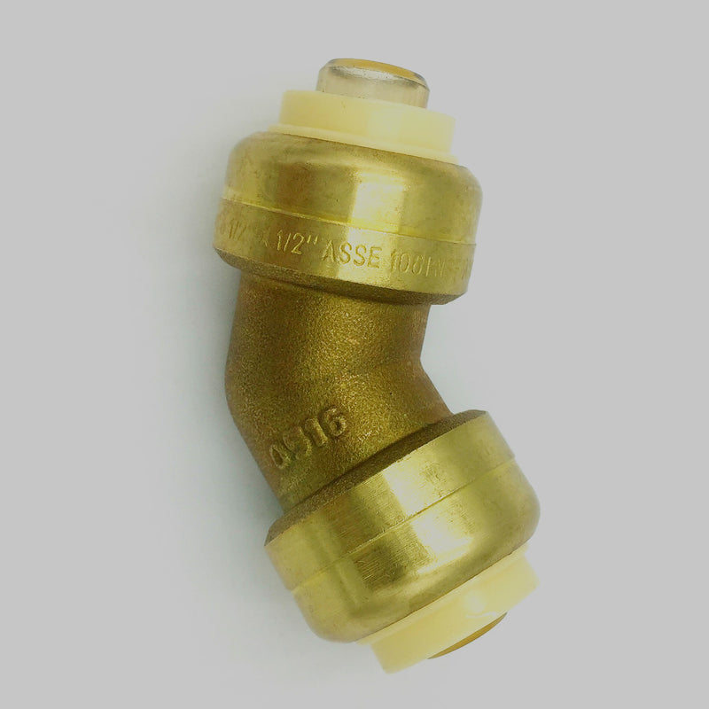 Z-AIR 1/2" Push-Fit Brass 45-Degree Elbow Fitting