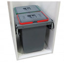 Italian ELLETIPI Waste Bin (2 Bins) W16-1/8" x D20" x H18" - WB-E450