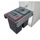 Italian ELLETIPI Waste Bin (2 Bins) W16-1/8" x D20" x H18" - WB-E450