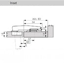 NEXIS Clik-on 95/90 Blind Corner Hinge Inset w/ Dowel (F0015072624)