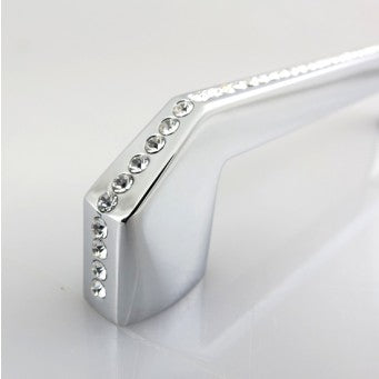 H-68142 Vivid Crystal Decorated Handle with Chrome Plated Base (2 Size Available)