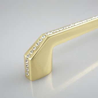 H-68142 Vivid Crystal Decorated Handle with Gold Plated Base (2 Size Available)