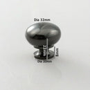 K-073BSS Illustration Knob (Diameter 32 x H22mm) Satin Nickel/Black Chrome/Chrome Finished