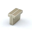 K-61711  Knob -  (L35 x W20 x H27mm) Satin Nickel/Rose Gold Finished