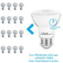 7.2W 50W Equivalent PAR20 Dimmable LED Bulb E26 520 Lumens 40º Beam Angle - LIVINGbasics™(3000K/5000K)