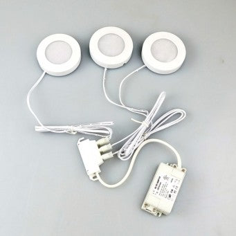 LED Mini Spot light 3-pc Set (Cool/ Warm Light) Silver/White