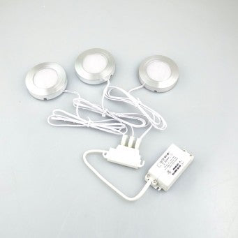LED Mini Spot light 3-pc Set (Cool/ Warm Light) Silver/White
