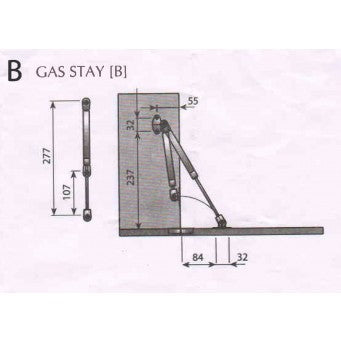 GAS Lift and Gas Stay for Wood Door / Aluminium Frame 80N/100N