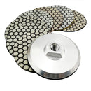7pcs 100MM Resin Bond Diamond Polishing Pads+1pc M14 Aluminum Base Backer, Sanding Disc Granite Marble Polishing Disc