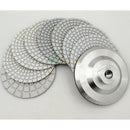 8 pcs 4"/100MM Diamond White Resin Bond Wet Flexible Polishing Pads With Backer Sanding Disc Marble Granite Polishing