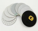 8 pcs 4"/100MM Diamond White Resin Bond Wet Flexible Polishing Pads With Backer Sanding Disc Marble Granite Polishing