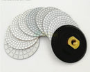 8 pcs 4"/100MM Diamond White Resin Bond Wet Flexible Polishing Pads With Backer Sanding Disc Marble Granite Polishing