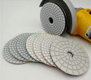 8 pcs 4"/100MM Diamond White Resin Bond Wet Flexible Polishing Pads With Backer Sanding Disc Marble Granite Polishing