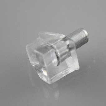 Shelf Support Clear Plastic w/ sticking, Metal Pin Diameter 5mm - SP-22