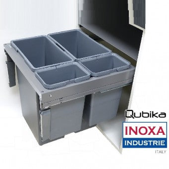 Qubika INOXA Italy Waste Bin Interior W22.25" D20" H23" - XQU-424