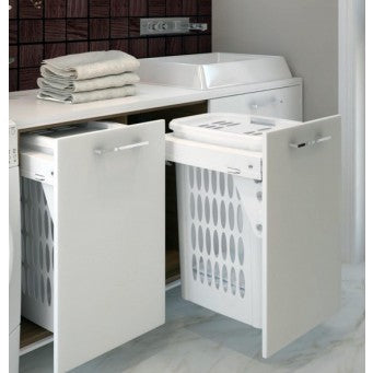 Laundry Basket - Pull-out, White W16⅛ - 16⅜" x D21" x H25" - ZLD-018